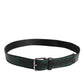 Dolce & Gabbana Green Black Polyester DG Logo Buckle Belt
