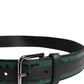 Dolce & Gabbana Green Black Polyester DG Logo Buckle Belt