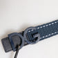 Dolce & Gabbana Blue Cotton Leather DG Logo Metal Buckle Belt