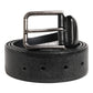 Dolce & Gabbana Black Classic Leather Metal Buckle Belt