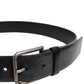 Dolce & Gabbana Black Classic Leather Metal Buckle Belt