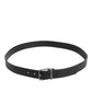 Dolce & Gabbana Black Classic Leather Metal Buckle Belt