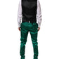 Dolce & Gabbana Green Silk 3 Piece Single Breasted Suit