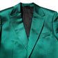 Dolce & Gabbana Green Silk 3 Piece Single Breasted Suit