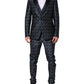 Dolce & Gabbana Blue MARTINI Star Jacquard 3 Piece Suit