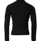 Dolce & Gabbana Black Wool Knit Crew Neck Pullover Sweater