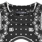 Dolce & Gabbana Black White Bandana Cotton Men Sweatshirt Sweater