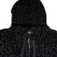 Dolce & Gabbana Black Leopard Full Zip Hooded Sweatshirt Sweater