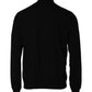 Dolce & Gabbana Black White Bandana Print Full Zip Sweater