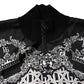 Dolce & Gabbana Black White Bandana Print Full Zip Sweater