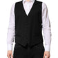 Dolce & Gabbana Black Wool Dress Formal Men Waistcoat Vest