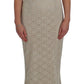 Dolce & Gabbana Beige Ricamo Cutout Cotton Sheath Dress