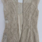Dolce & Gabbana Beige Ricamo Cutout Cotton Sheath Dress