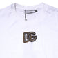 Dolce & Gabbana White Logo Embroidery Crew Neck T-shirt