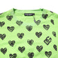 Dolce & Gabbana Green Heart Print Cotton Crew Neck T-shirt