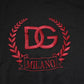 Dolce & Gabbana Black Cotton Embroidered Crew Neck T-shirt