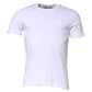 Dolce & Gabbana White Cotton Crew Neck Short Sleeves T-shirt