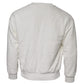 Dolce & Gabbana White Cotton Fleece Crew Neck Sweater