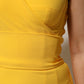 Dolce & Gabbana Yellow One Shoulder Side Slit Midi Dress