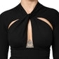 Dolce & Gabbana Black Long Sleeves Sheath Midi Dress