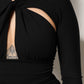 Dolce & Gabbana Black Long Sleeves Sheath Midi Dress