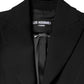 Les Hommes Black Polyester Single Breasted Trench Coat Jacket