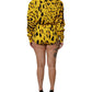 Dolce & Gabbana Yellow Leopard Long Sleeves Jumpsuit Dress