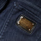 Dolce & Gabbana Dark Blue Cotton Skinny Cropped Denim Jeans