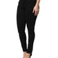 Dolce & Gabbana Black Cotton Logo Mid Waist Skinny Denim Jeans