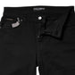 Dolce & Gabbana Black Cotton Logo Mid Waist Skinny Denim Jeans