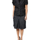 Escada Black Cotton Blend Denim Top Skirt Casual Set