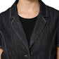Escada Black Cotton Blend Denim Top Skirt Casual Set