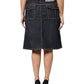 Escada Black Cotton Blend Denim Top Skirt Casual Set