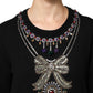 Dolce & Gabbana Black Cashmere Crystal Embellished Sweater