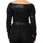 Dolce & Gabbana Black Viscose Long Sleeves Fitted Blouse Top