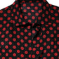 Dolce & Gabbana Black Red Polka Dot Silk Long Sleeves Top