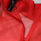 Dolce & Gabbana Red Tulle Turtleneck Long Sleeve Blouse Top