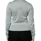 Dolce & Gabbana Light Green Silk Button Down Cardigan Sweater