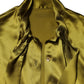 Dolce & Gabbana Green Ascot Collar Long Sleeves Blouse Top