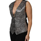 Dolce & Gabbana Silver Floral Jacquard Sleeveless Vest Top