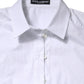 Dolce & Gabbana White Cotton Short Sleeves Collared Polo Top
