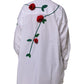 Dolce & Gabbana White Cotton Floral Appliques Dress Shirt Top