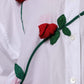 Dolce & Gabbana White Cotton Floral Appliques Dress Shirt Top