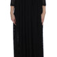 Dolce & Gabbana Black Ricamo Knitted Full Length Maxi Dress