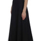 Dolce & Gabbana Black White Floral Silk Sheath Gown Dress