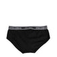 Dolce & Gabbana Black Cotton Stretch Logo Print Brief Underwear