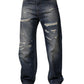 Dolce & Gabbana Blue Washed Tattered Cotton Men Jeans