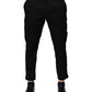 Dolce & Gabbana Black Cotton Dress Slim Formal Pants