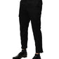Dolce & Gabbana Black Cotton Dress Slim Formal Pants