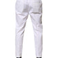 Dolce & Gabbana White Cotton Dress Slim Formal Pants